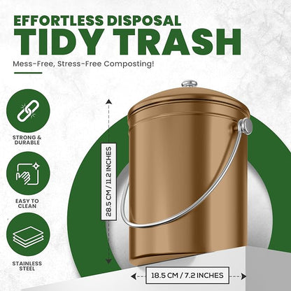 Utopia Kitchen Compost Bin for Kitchen Countertop, 1.3 Gallon Compost Bucket - Image 3