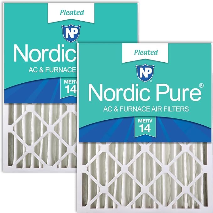 Nordic Pure 20x20x4 Pleated MERV 14 Air Filters 2 Pack by NordicPure
