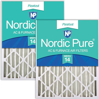 Nordic Pure 20x20x4 Pleated MERV 14 Air Filters 2 Pack by NordicPure