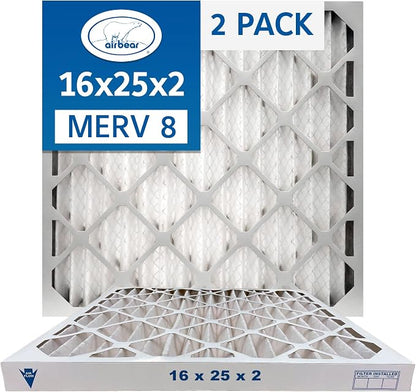 16x25x2 Air Filter MERV 8 TRION Air Bear Pleated HVAC Air Filter Replacement by Trion