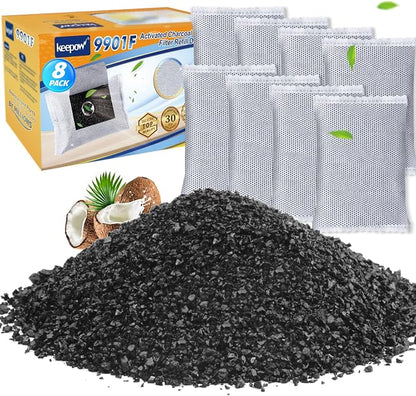 KEEPOW 8 Pack Activated Charcoal Odor Absorber Filter Refills by KEEPOW