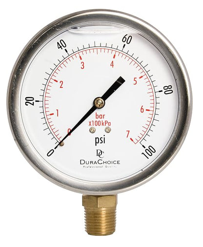 4" Oil Filled Pressure Gauge by DirectMaterial