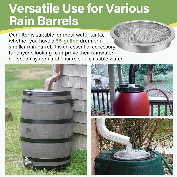 6" Rain Water Barrel Screen Filter - Image 7