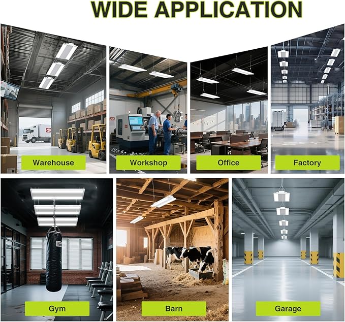 LED Linear High Bay Shop Light With Motion Sensor 300W, Larger Central Lighting Area, 45000LM, 120-277V, 0-10V, 5000K, Commercial Linear High Bay Led Shop Lights for Warehouse Industrial Garage , UL