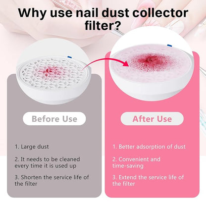 200 Sheets Nail Dust Collector Filter Paper Disposable Nail Dust Filters - Image 5