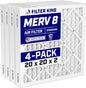 Filter King 20x20x2 Air Filter | 4-PACK | MERV 8 HVAC Pleated A/C Furnace by FilterKing