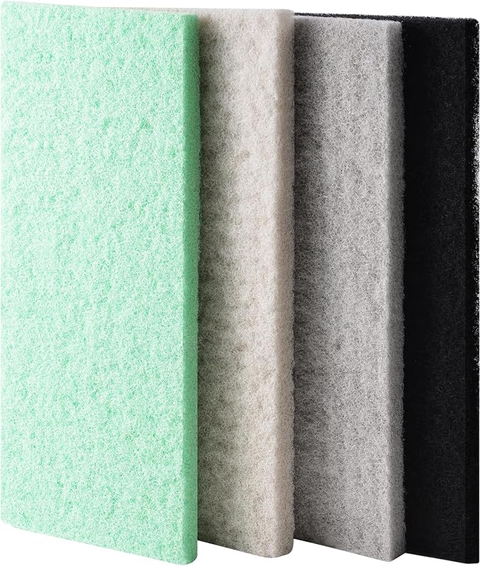 4-Pack Mixed Aquarium Sponge Filter Pad, Cut-to-Fit Aquarium Foam by Dirvin