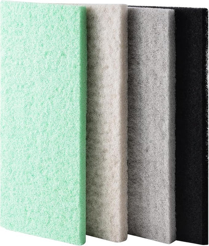 4-Pack Mixed Aquarium Sponge Filter Pad, Cut-to-Fit Aquarium Foam by Dirvin