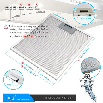 W10169961A Range Hood Filter Replacement, Fits Whirlpool, Kitchen Aid, Jenn Air - Image 4