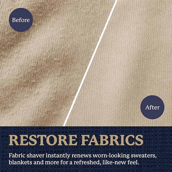 Farberware Large Lint Remover & Fabric Shaver Set – Battery Powered Sweater Shaver with Triple Blades and Extra Sticky Roller for Pet Hair, Fuzz & Pilling on Clothes & Furniture