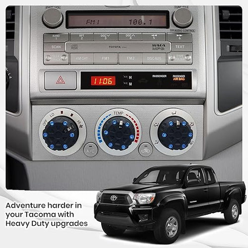 2nd Gen Tacoma Accessories AC Knob Upgrade - 2005,2006,2007,2008,2009,2010,2011,2012,2013,2014,2015 Tacoma Climate Control Dial Mods Set - 2nd Gen Tacoma Mods - for Toyota Interior Replacement Kit