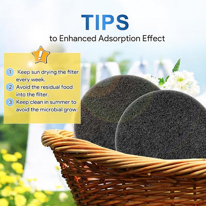 KEEPOW Compost Bin Filter, 12 Pack 7.25" Charcoal Filters - Image 6