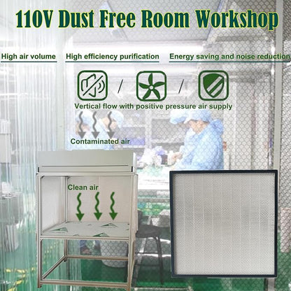 Air Flow Clean Bench Vertical Laminar Flow Hood Dust Free Room Workshop - Image 2