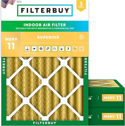Filterbuy 23.25x29.25x4 Air Filter MERV 11 Superior Pet & Allergy Defense by Filterbuy