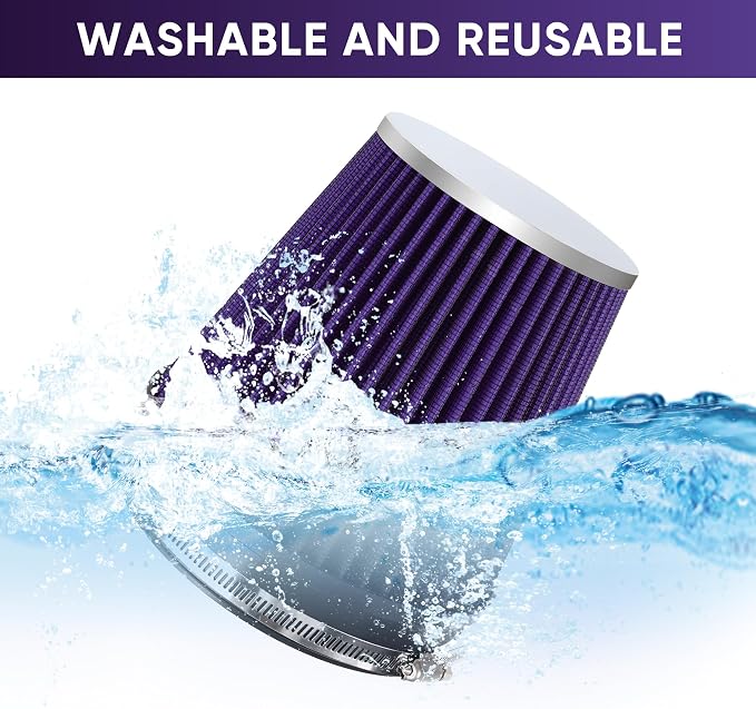 6" 152mm Cold Air Intake Filter Clamp-On Replacement High Flow Inlet Air Filter - Image 5