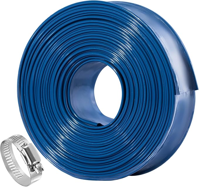 Pool Backwash Hose 2 inch × 25 ft Thicken Blue Water Discharge Pipe Lay Flat by ZY-hosetube
