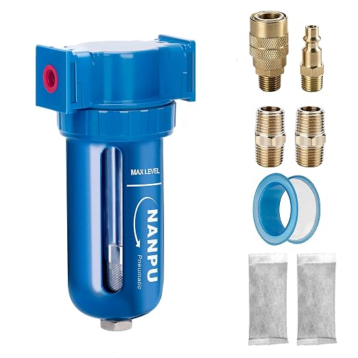 NANPU Zinc Alloy 1/4" NPT Activated Carbon Compressed Air Filter by NANPU