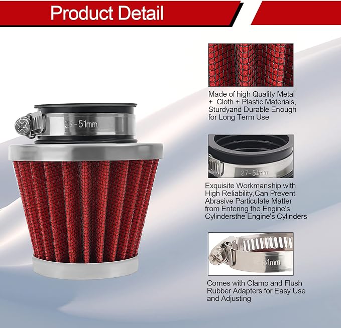 2PCS 42mm Universal Air Filter For GY6 125CC 150CC 200CC 250CC Dirt Bike ATV - Image 2