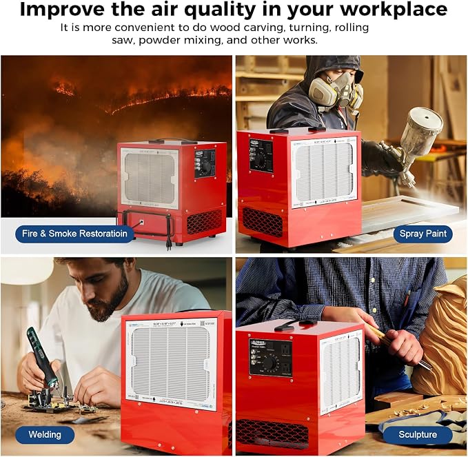 ALORAIR Portable Air Filtration System Built-In Ionizer, 180° Air Intake - Image 8