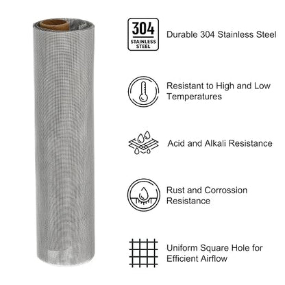 PATIKIL 40" L x 10" W Woven Wire Mesh, 40 Mesh 304 Stainless Steel Air Vent - Image 3