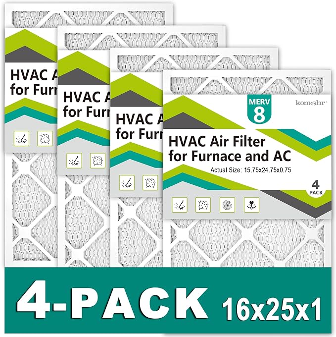 16x25x1 Air Filter MERV 8, HVAC/Furnace AC Filter Replacement, Dust by Komashr