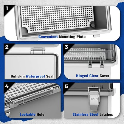 Outdoor Electrical Junction Box | IP67 Waterproof | Resistant ABS Material - Image 6