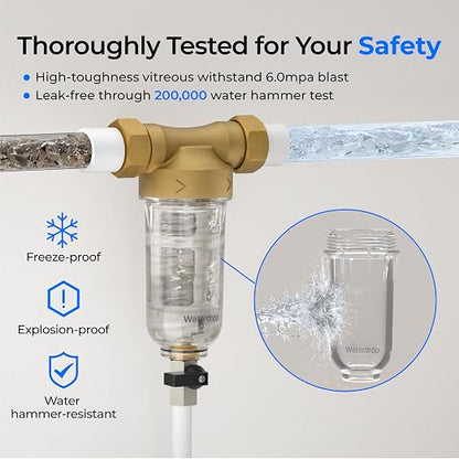 Waterdrop Spin Down Sediment Filter, Backwash Whole House Water Filter System - Image 8