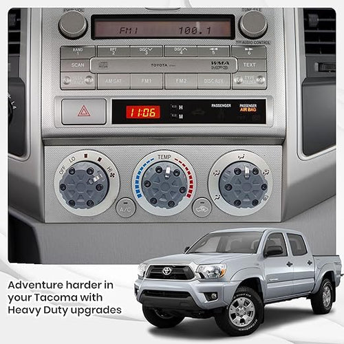 2nd Gen Tacoma Accessories AC Knob Upgrade - 2005,2006,2007,2008,2009,2010,2011,2012,2013,2014,2015 Tacoma Climate Control Dial Mods Set - 2nd Gen Tacoma Mods - for Toyota Interior Replacement Kit