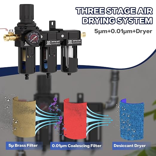 NEWPO 1/2" NPT 3 Stage Air Drying System, Air Dryer - Image 3