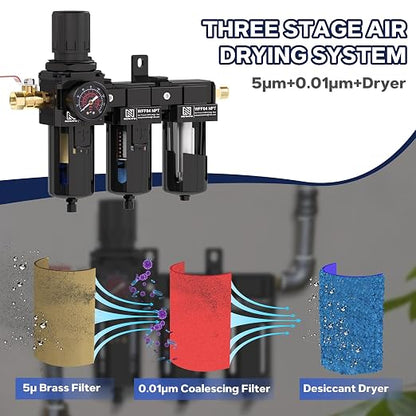 NEWPO 1/2" NPT 3 Stage Air Drying System, Air Dryer - Image 3