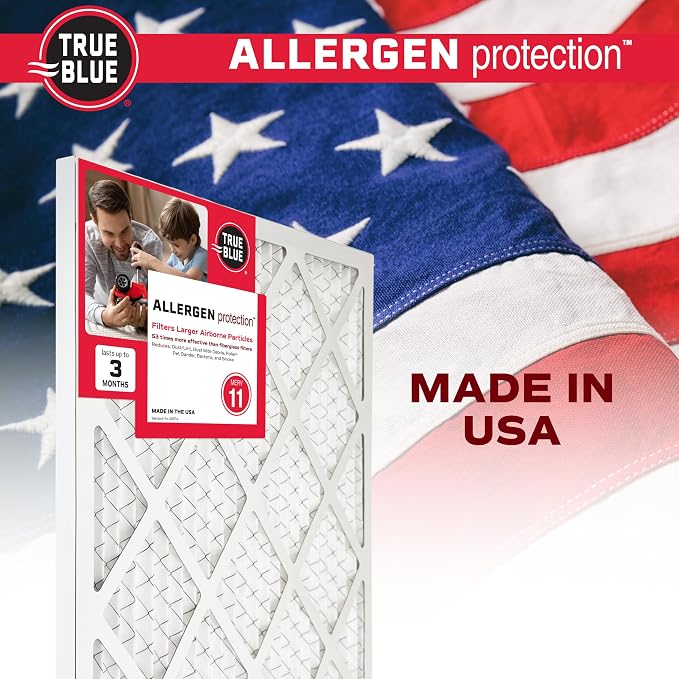 True Blue 20x20x1 MERV 11 Allergen Air Filter | Electrostatic Pleated HVAC - Image 7