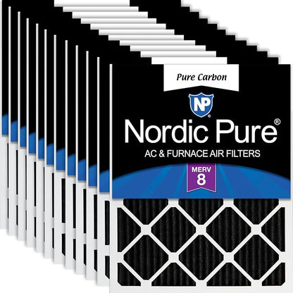 Nordic Pure 14x25x1 Pure Carbon Pleated Odor Reduction Furnace Air Filters 12 by NordicPure