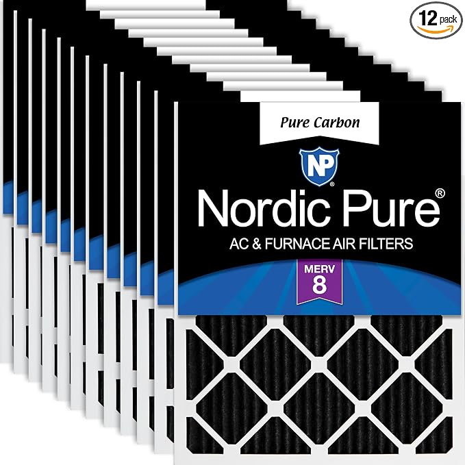 Nordic Pure 16x24x1 Pure Carbon Pleated Odor Reduction Furnace Air Filters 12 by NordicPure