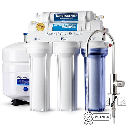 iSpring RCC2, Upgraded 200 GPD Capacity, 5-Stage Under Sink Reverse Osmosis by iSpring