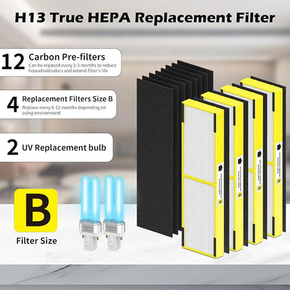 4 pack FLT4825 HEPA Replacement Filter B ＆ LB4000 Bulb - Image 6