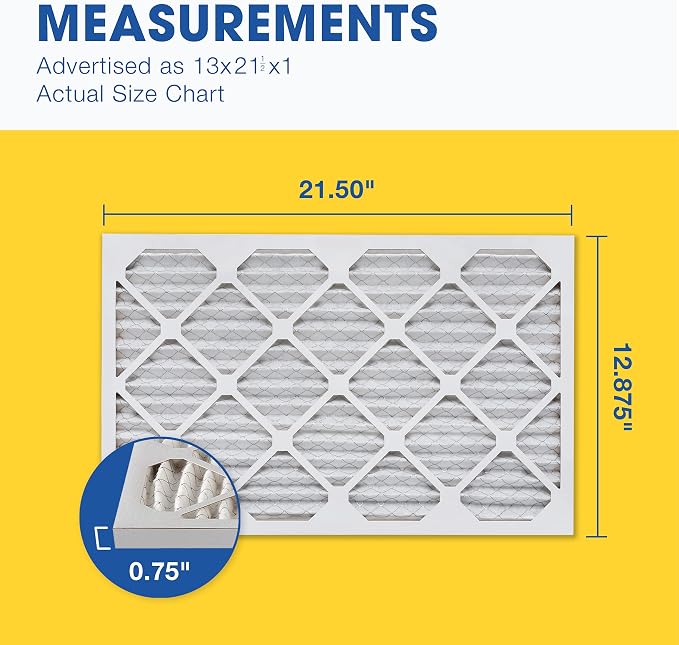 Aerostar 13x21 1/2x1 MERV 8, Pleated Air Filter, 13 x 21 1/2 x 1, Box of 4 - Image 2