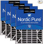 Nordic Pure 20x25x5 Air Bear Air Filter Replacement MERV 12 Pleated +Carbon 4 by NordicPure