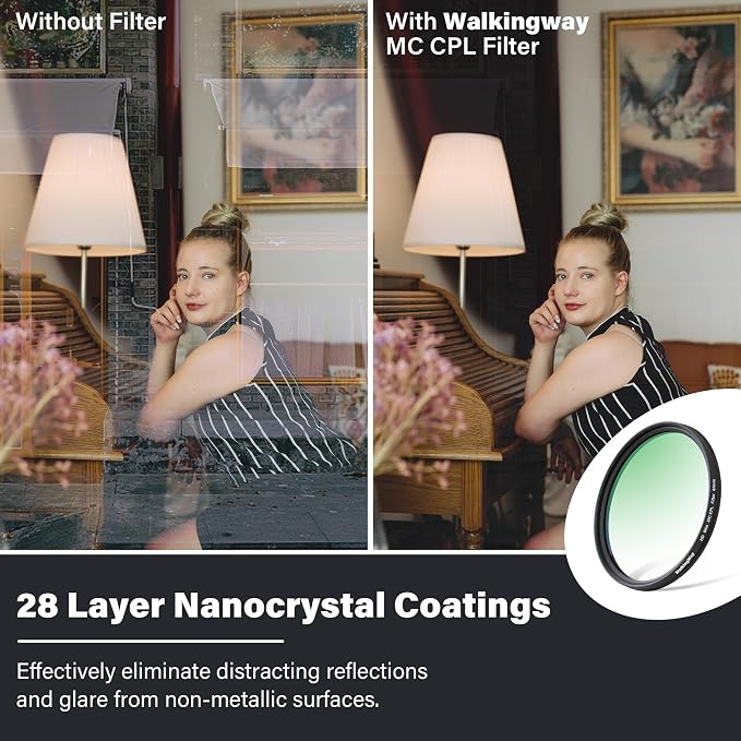Walking Way 58mm Circular Polarizing Filter Ultra-Slim MC CPL Filter Optical - Image 3