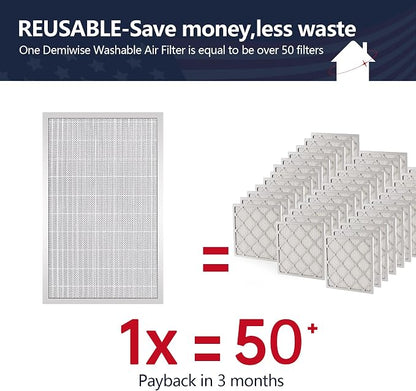 16x25x4 Resuable & Washable Electrostatic Air Filter Allergen Defense, MERV 8 - Image 2
