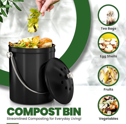 Utopia Kitchen Compost Bin for Kitchen Countertop, 1.3 Gallon Compost Bucket - Image 4
