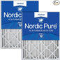 Nordic Pure 16x25x4 Pleated MERV 12 Air Filters 2 Pack by NordicPure