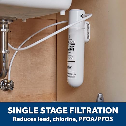 GE Single Stage Under Sink Water Filtration System, & PFOA/PFOS, Easy - Image 2