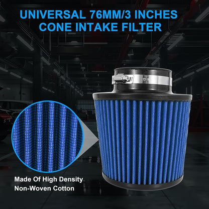 Cold Air Intake Filter High Performance Washable Filter Clamp-On Replacement - Image 6