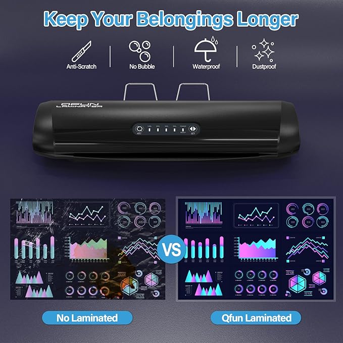3-10 Mil Commercial Laminator Machine with Laminating Sheets, 4-Roller Jam-Free Thermal Laminator Machine 11x17, Fast Warm-up 13 Inch Laminating Machine, Hot Lamination Machine for Office School Home