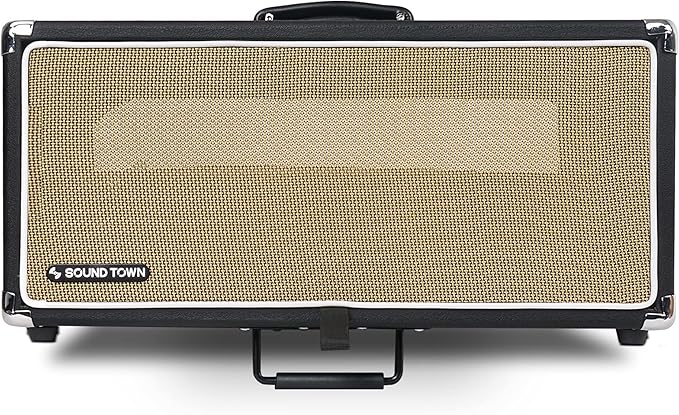 Sound Town Vintage 4U Amp Rack Case, 12.5" Depth with Rubber Feet, Dust Cover, Kickstand, Black (STVRC-4BK)