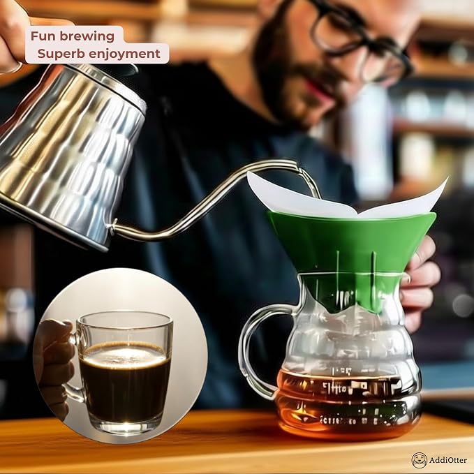 Pour-over Coffee Set for Home/Outdoor Adventures, Includes 80 Disposable Fabric - Image 6