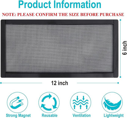 Magnetic Floor Register Vent Covers, 6 x 12 Inch Air Vent Filter Mesh, Sticky - Image 2