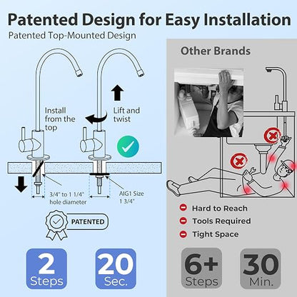 iSpring RCC7AK-BLK, NSF/ANSI 58 Certified, Alkaline 6-Stage Reverse Osmosis - Image 2