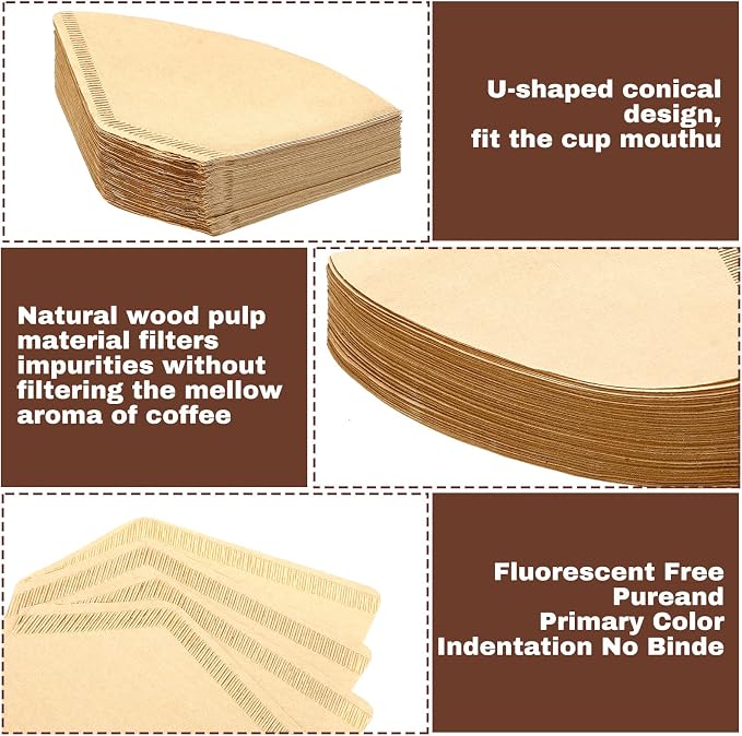 Teling 1200 Count Coffee Filter #2, cone Filters Bulk Disposable Natural Paper - Image 3