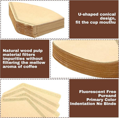 Teling 1200 Count Coffee Filter #2, cone Filters Bulk Disposable Natural Paper - Image 3